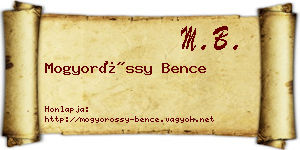 Mogyoróssy Bence névjegykártya